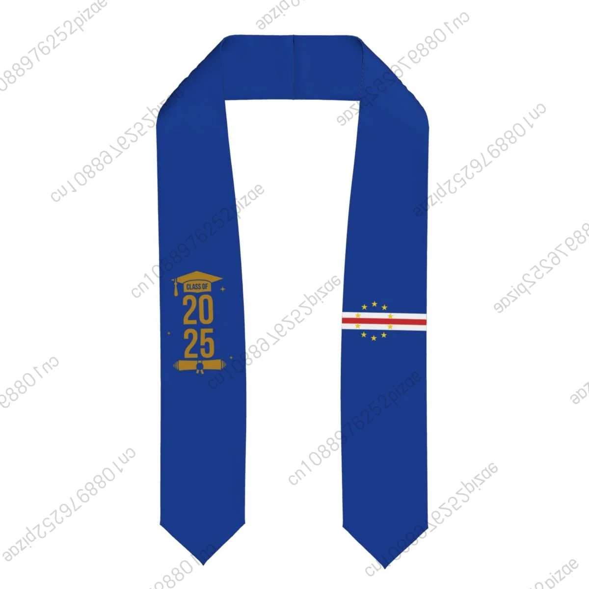 

New Cape Verde Flag Class Of 2025 183*13CM Graduation Stole Sash Scarf For International Students Proud