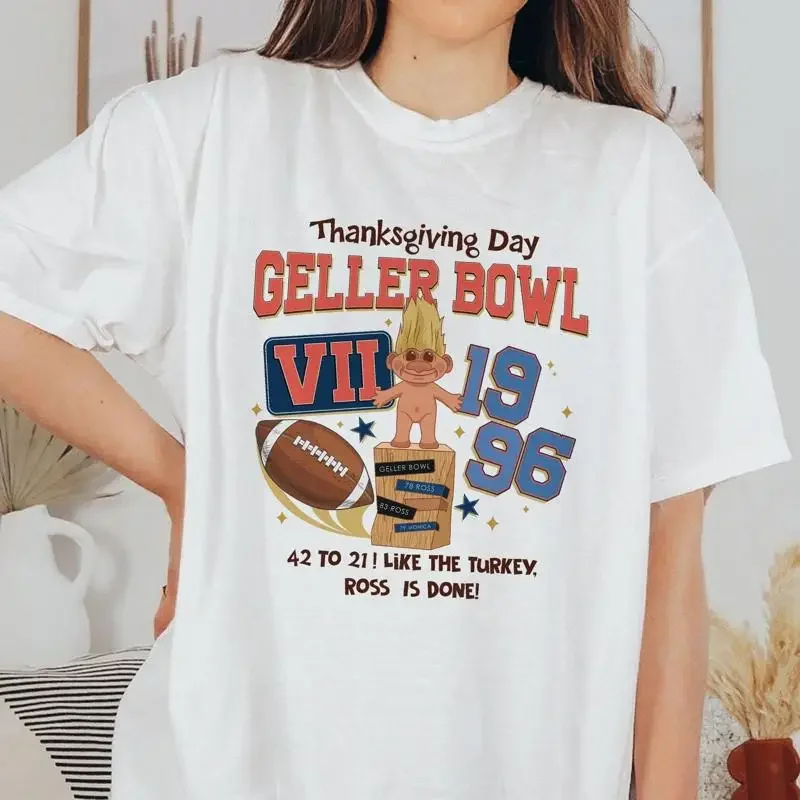 Friends Thanksgiving T Shirt Geller Bowl 90S Nostalgia College Letters Shi