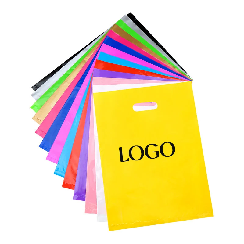 

Custom Logo Plastic Bag With Handles For Small Business Package bags clothing wedding birthday gifts bags personization wig bags