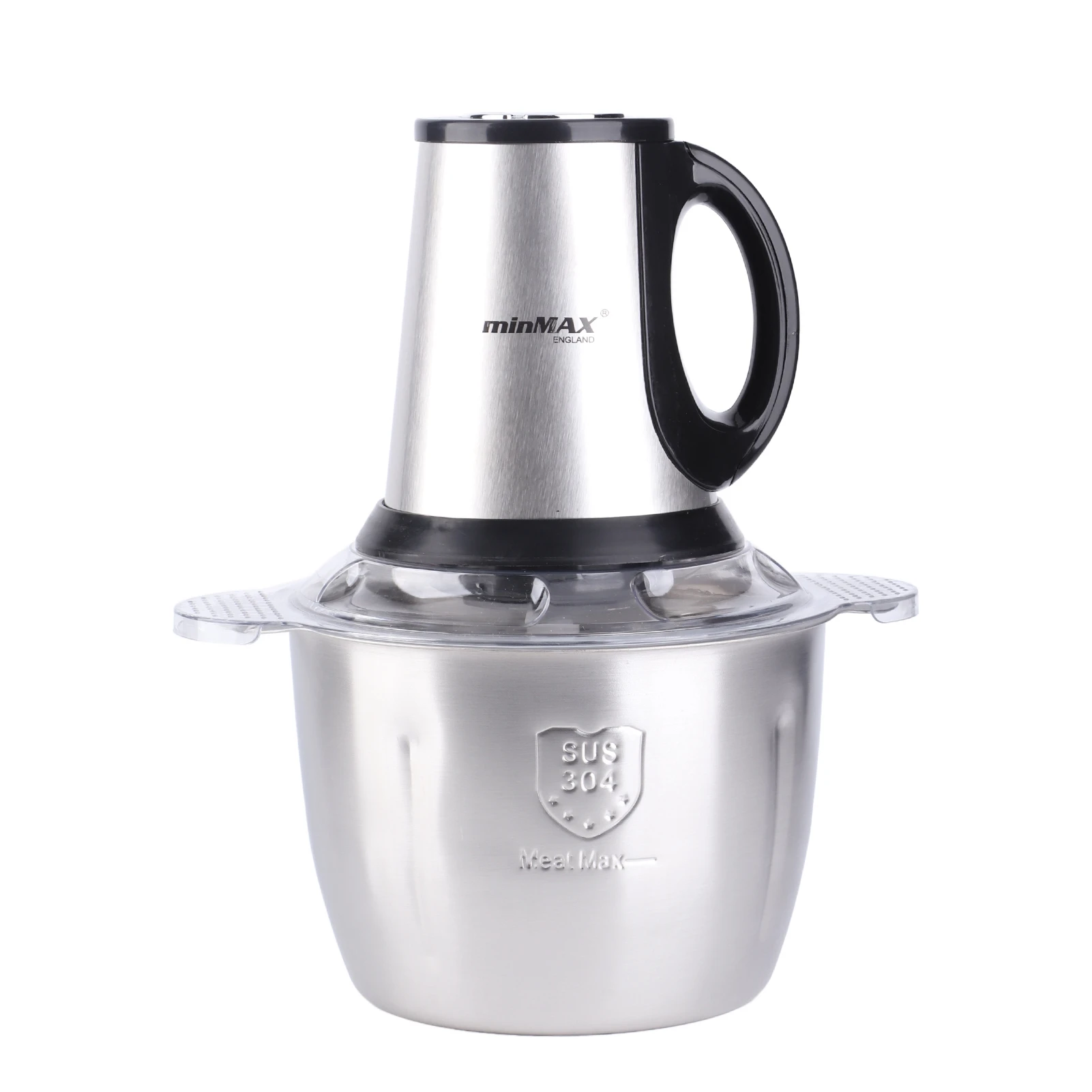 3L Electric Food Chopper Stainless Steel Meat Blender Multifunctional 600W Shockproof with 4 Blades for Kitchen 220V
