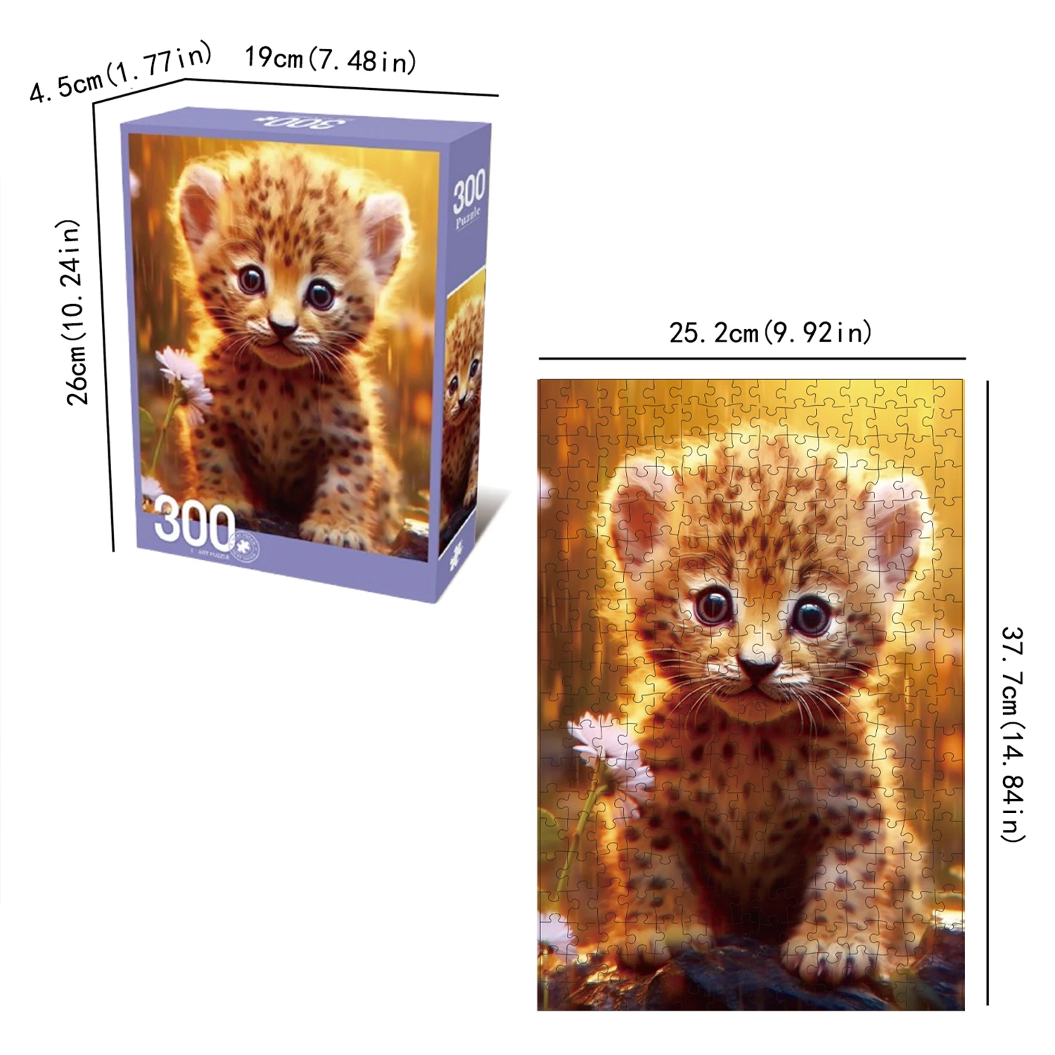 300pcs Cute Little Lion Velvet Material Floor Jigsaw Puzzles for Adults Home Decor Games Family Fun Educational Toys for Kids