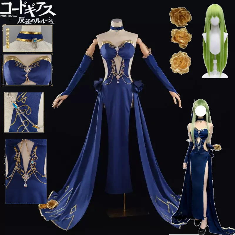 code-geass-x-mahjong-soul-cc-ensemble-de-cosplay-chess-banquet-robe-de-sirene-marine-avec-motif-d'echecs-dore-pour-femmes-halloween