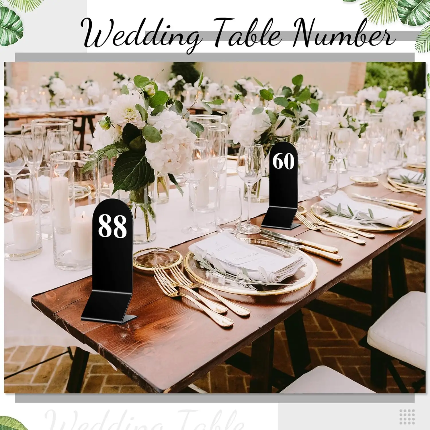 100 Pcs Acrylic Table Numbers 1-100 Double Sided Wedding Stands Restaurant Signs for Party Banquets Supplies 5.5 X 7 X 22.5 cm