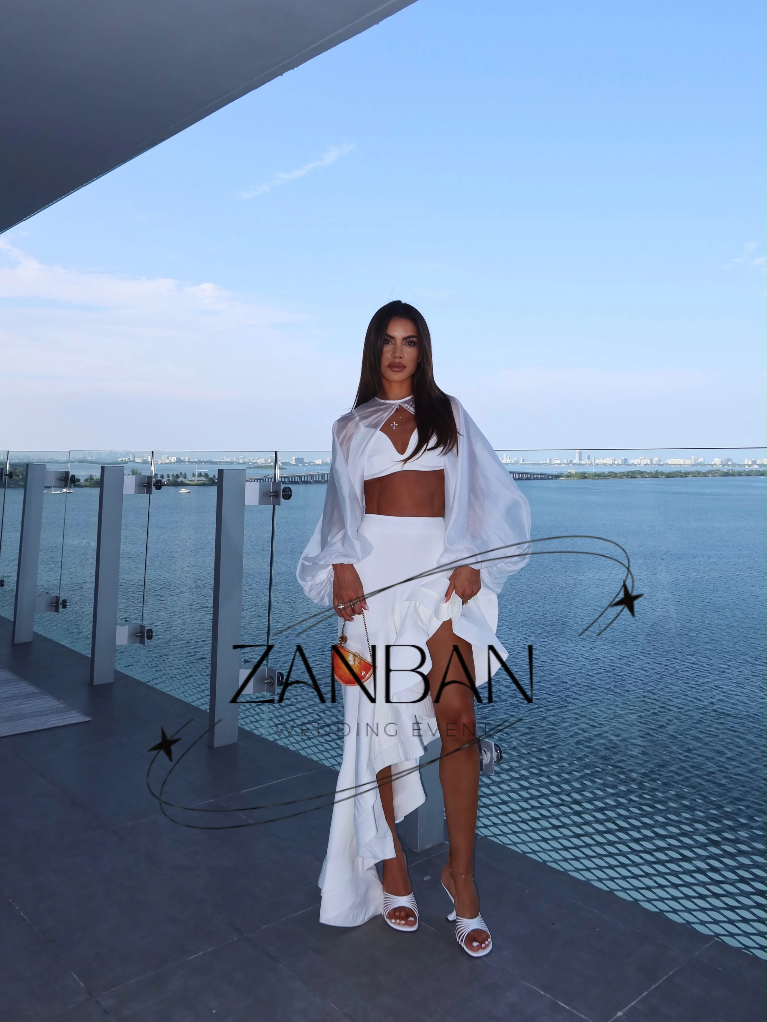 ZanBan Satin Mermaid 2Pcs Evening Gown Pleat With Jacket 2026 Elegant Sleeveless Floor-Length Ruffle Cocktail Dress Customized