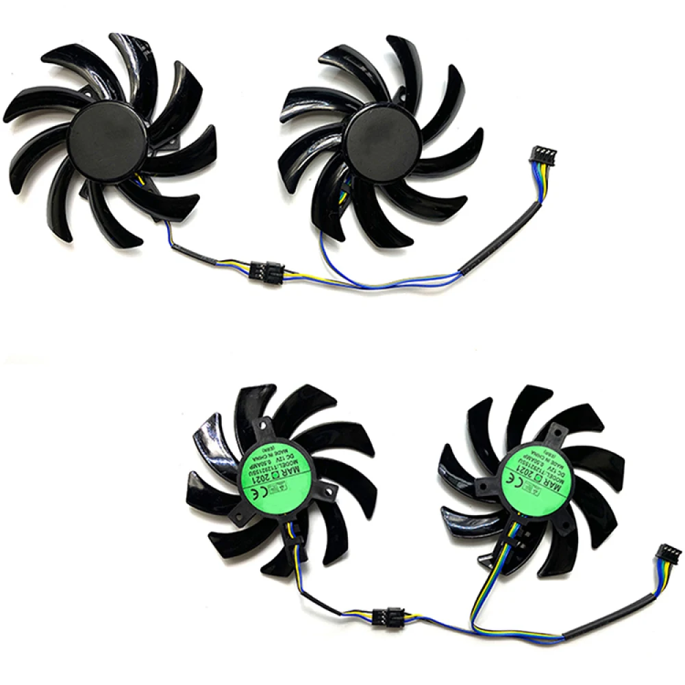 1 Pair Graphics Card Cooling Fans for POWERCOLOR RX7600 8GB Fighter Graphics Card