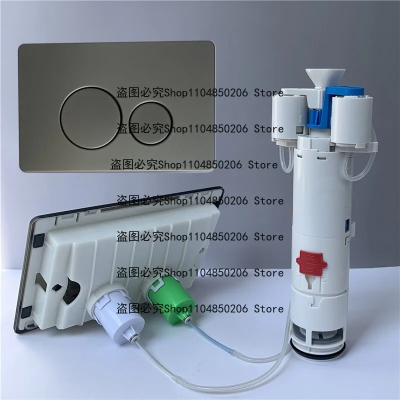Suitable for Wall Water Tank Pneumatic Panel Gun Gray Wall Mounted Toilet Button Squat Toilet Flush Stainless Steel Enlarged
