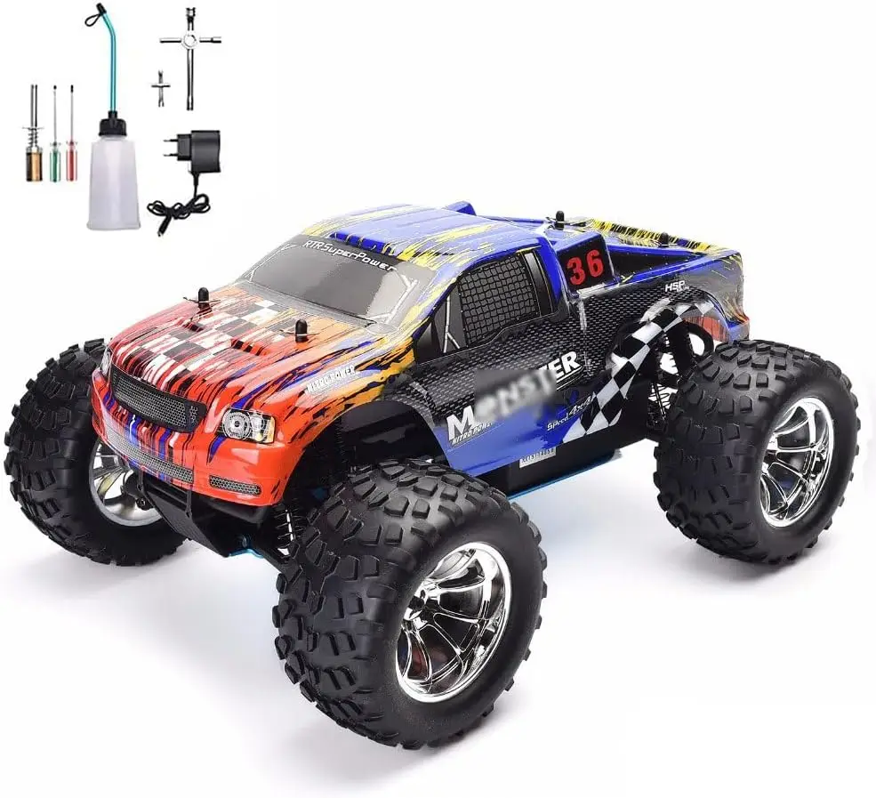 

1/10 Nitro RC Truck for Adult RTR 80KM/H Fast Nitro Gas Power Car High Speed Off Road Climbing Vehicle Gas-Engine 4WD Remote Con