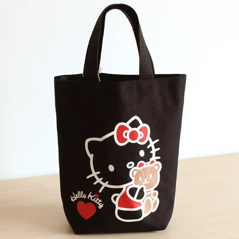 Miniso Sanrio Anime Kawaii Hello Kitty Torebki Śliczna płócienna torba na lunch Torba na kubek na wodę Przenośna torba Bentobag Prezenty dla