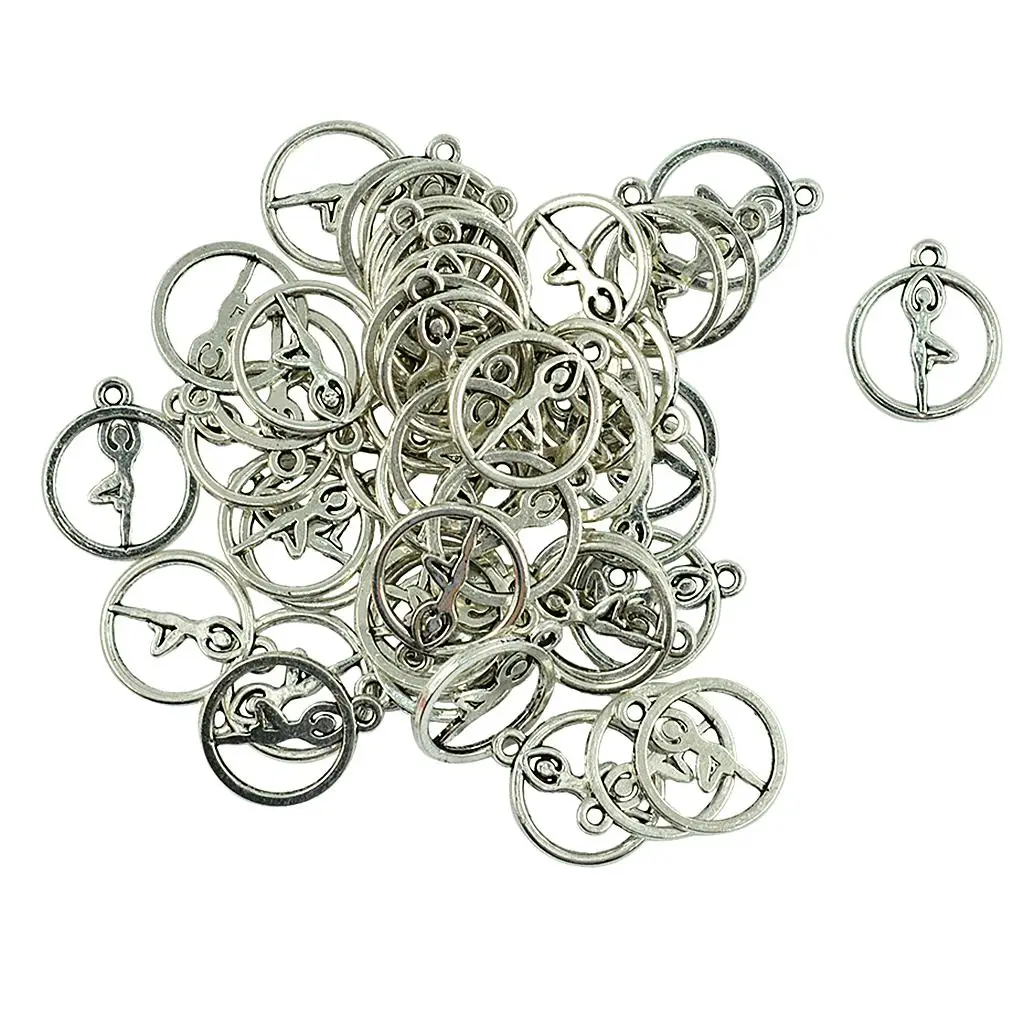 Tibetan Style Hollow Out Necklace Pendant Base Alloy Connector Charms for Jewelry Craft and DIY