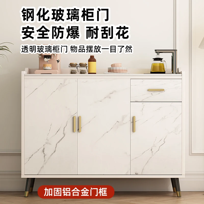 

Rock slab dining side cabinet, living room against the wall, tea bar machine cabinet integrated cabinet, household kitchen stora