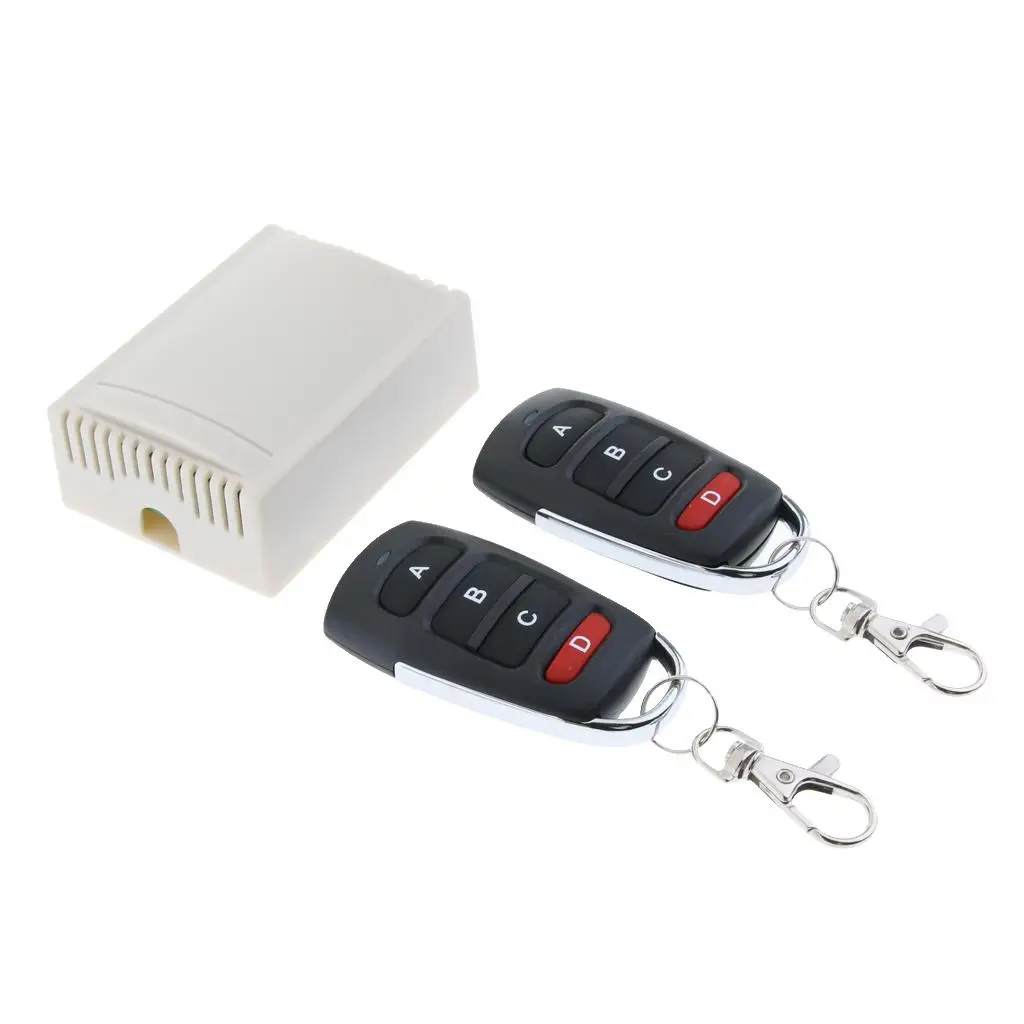 DC 12V 4 Channels RF Wireless Remote Control Relay Switch Receiver Security