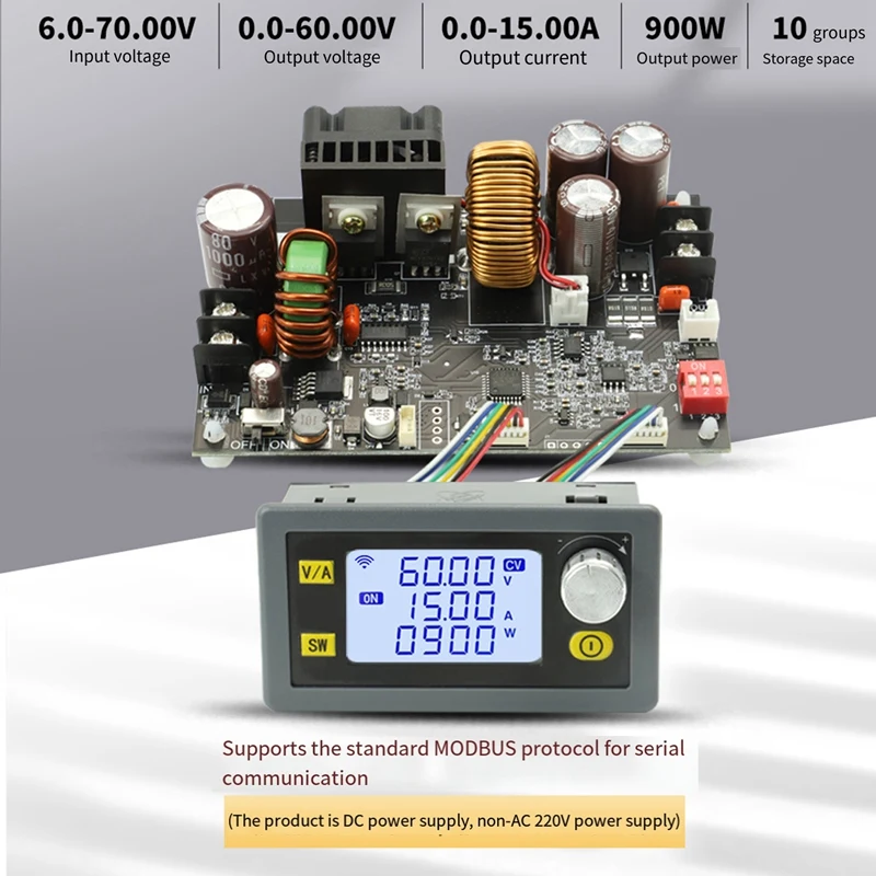 900W DC CNC Antihypertensive Boost Converter 6-70V Adjustable Power Supply Input Constant Voltage Module