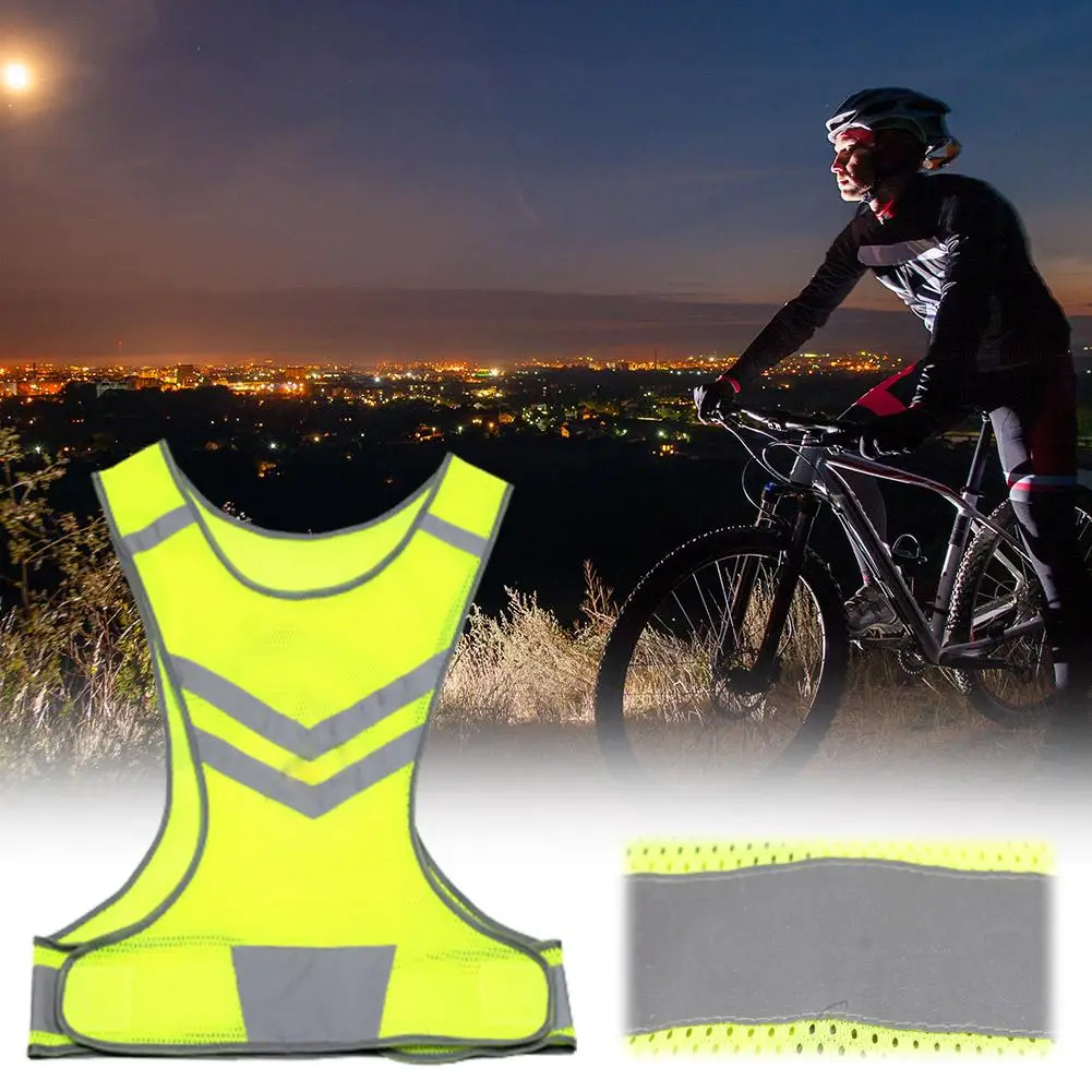 High Visibility Adjustable Reflective Safety Vest For Outdoor Sports Cycling Running Hiking Reflective Vest High Visibility T9S0