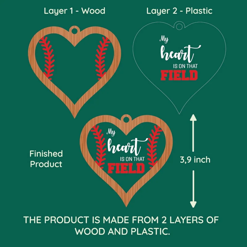 ต้นไม้ประดับเบสบอล ของขวัญคนรักและผู้เล่นเบสบอล เด็กและเด็กผู้หญิง - ไม้และอะคริลิค 2 ชั้น