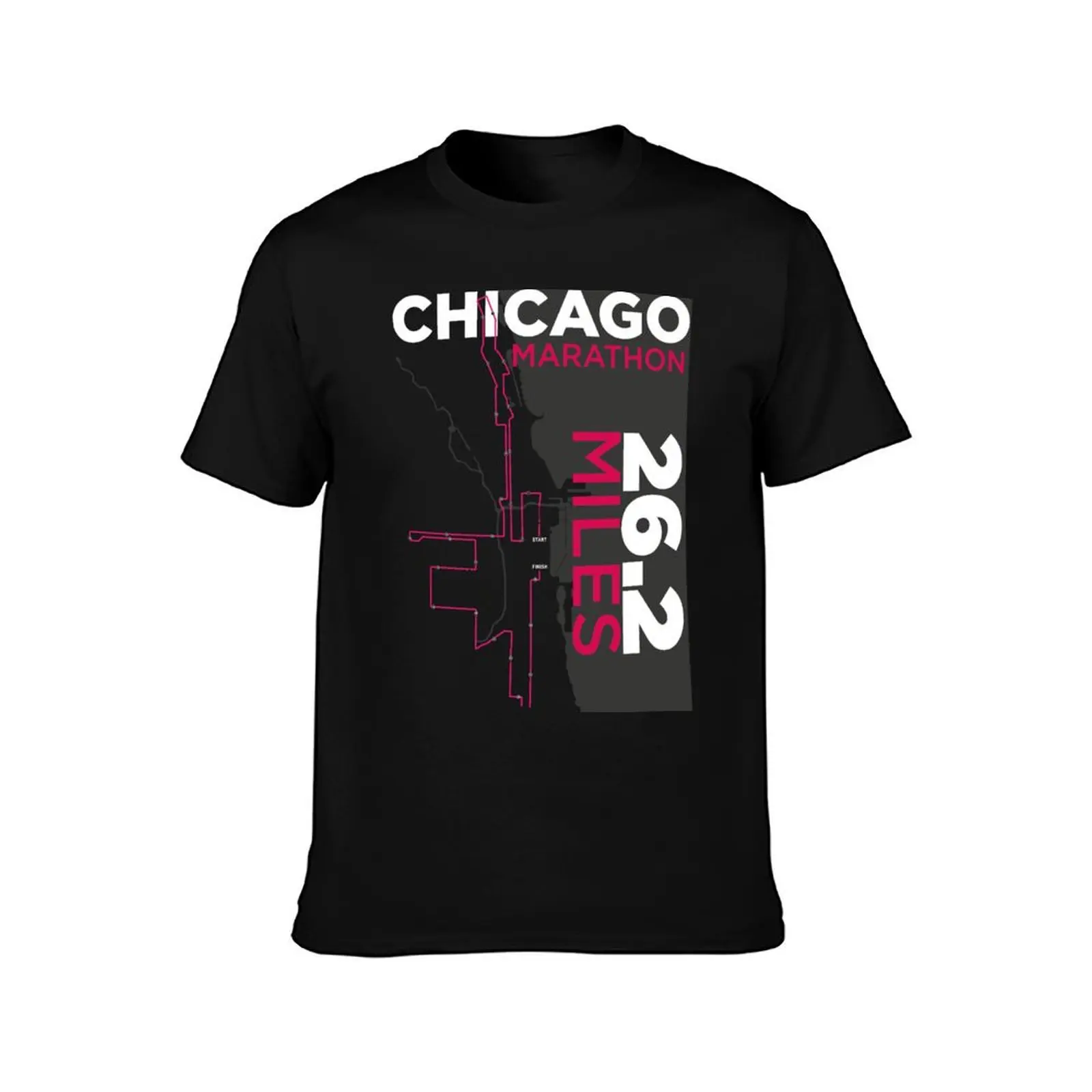 Chicago Marathon route art T-Shirt anime stuff korean fashion men graphic t shirts