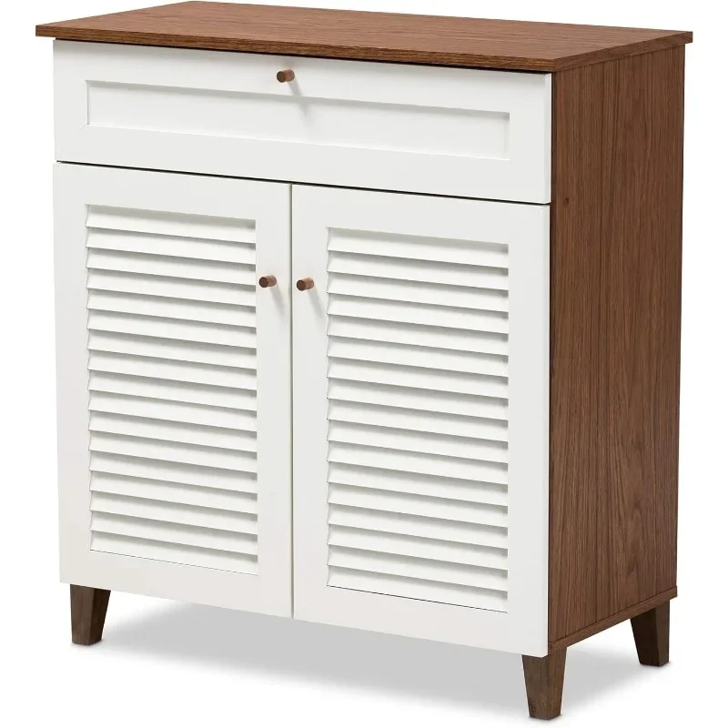 

Shoe Cabinets, White/Walnut