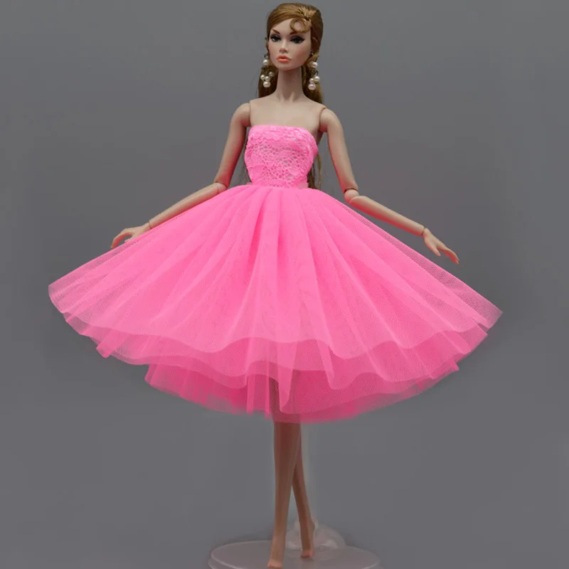 Sweet Pink Fashion Ballet Dress For Barbie Doll Outfits Party Dress Gown Vestidoes Clothes For Barbie Dolls 1/6 Doll Accessories