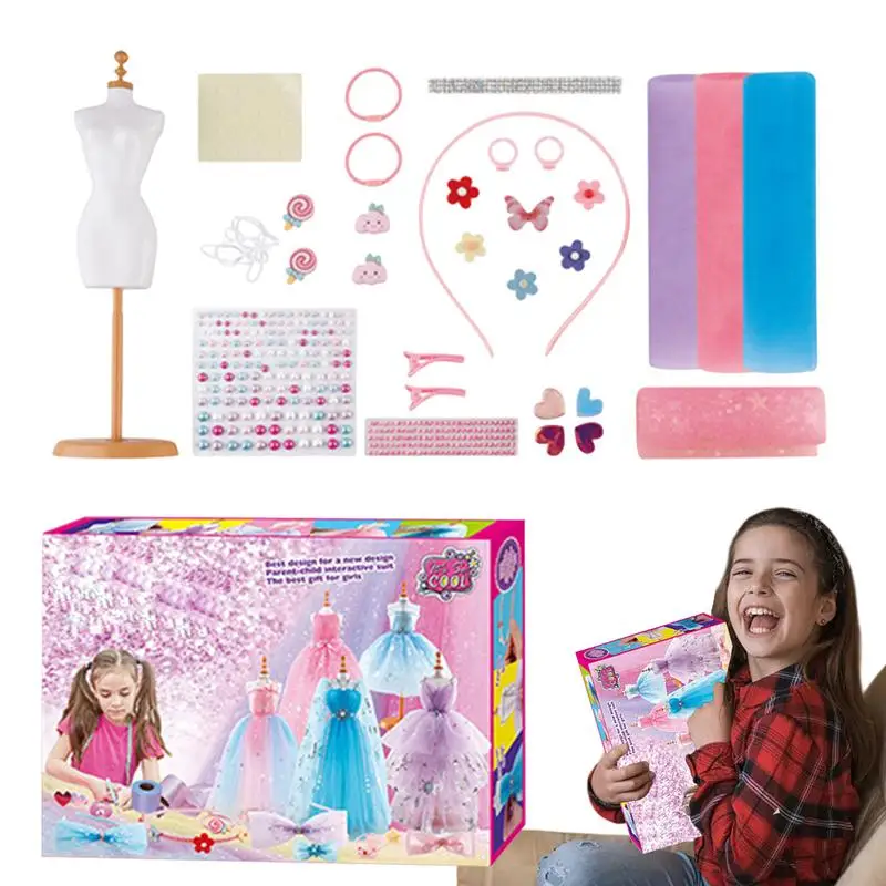 Dress Design Craft Kit Creative Dress Making Kit Girls Crafts Kit Children Clothes Design Kit For Home Kindergarten Nursery