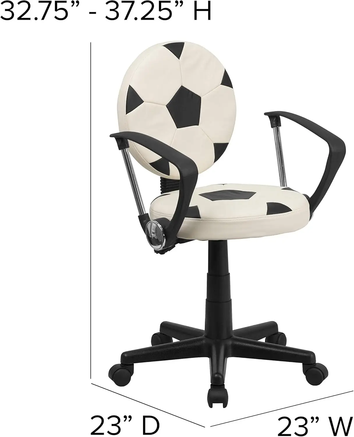 Soccer Swivel Task Office Chair With Arms
