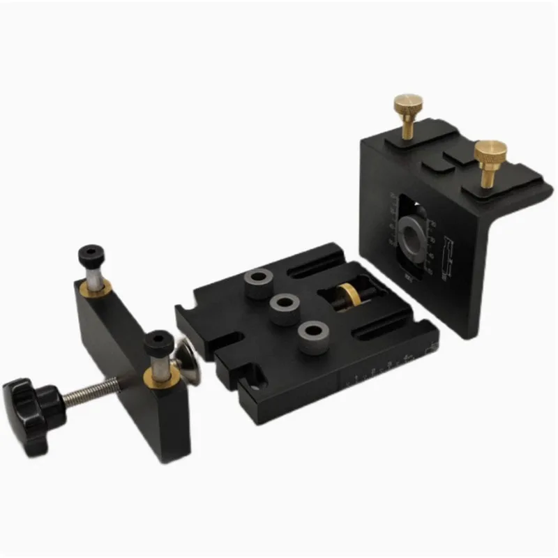 3In1 Woodworking Doweling Jig Kit Adjustable Drilling Guide Puncher Locator  With Positioning Clip For Furniture Connecting