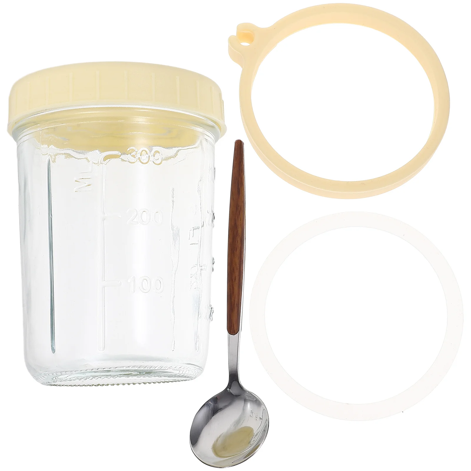 

Oatmeal Container Overnight Containers Cup with Lid Oats Jar Breakfast Pots Cups Lids Glass
