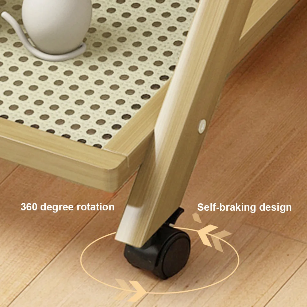 Stylish Adjustable 3 Tier Rolling End Table