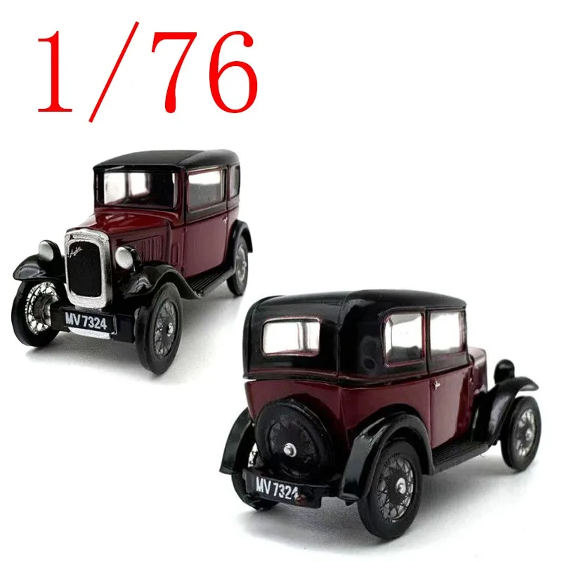 

OXFORD Diecast 1/76 Scale Austin Alloy Model Cars Austin 7RN Maroon Retro Car Play Vehicles Toys for Boys Gift Original Box