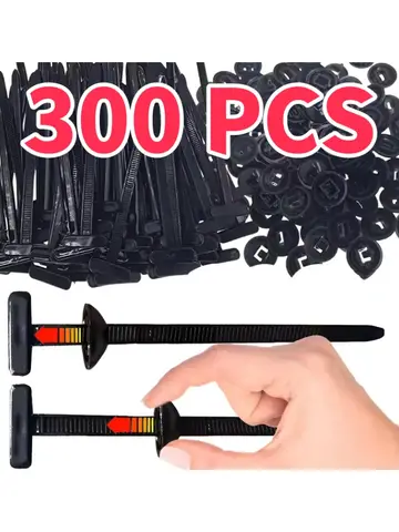 300Pcs 나일론 범용 케이블 타이 버클 헤비 듀티 자동 잠금 나일론 지퍼 타이 홀더 다목적 플라스틱 케이블 타이 도구