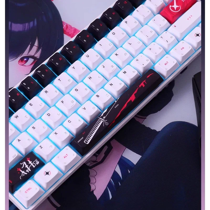 Imagem -04 - Yuki Aim Keycaps Grupo Pbt Cinco Lados Sublimação Anime Tampas de Teclado Custom Cherry Perfil Keycaps Presente Teclado Mecânico