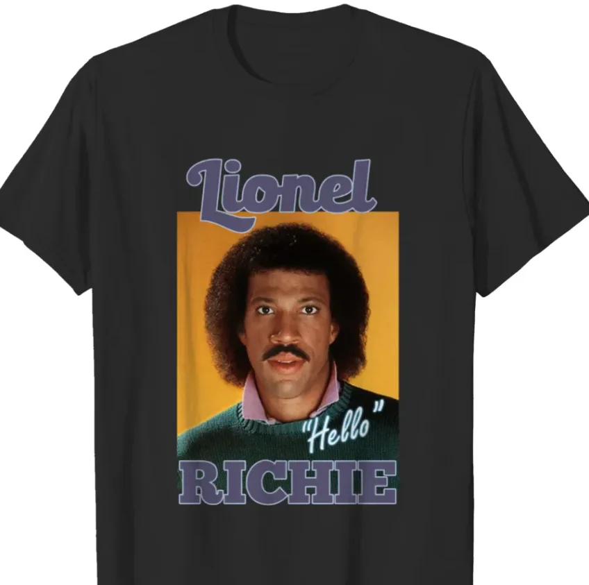 Lionel Richie Hello T Shirt Short Sleeve Unisex Tee S-5Xl