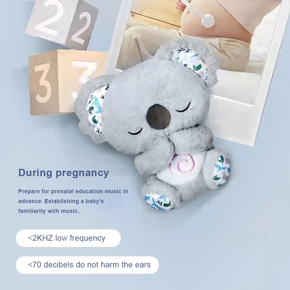 Baby Stuffed Animal Crib Toy with Light Sound Sleep Koala Bear Stuffed Animal Toy Cute Sleeping Relief Koala Gifts for Newborns