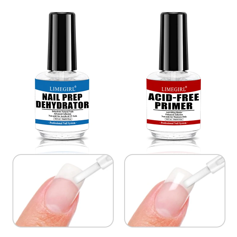 Professional Nail Prep Dehydration and Acid-Free Primer, Non-Acid Primer for UV Gel Quick Drying Premium Adhesive Gift Set