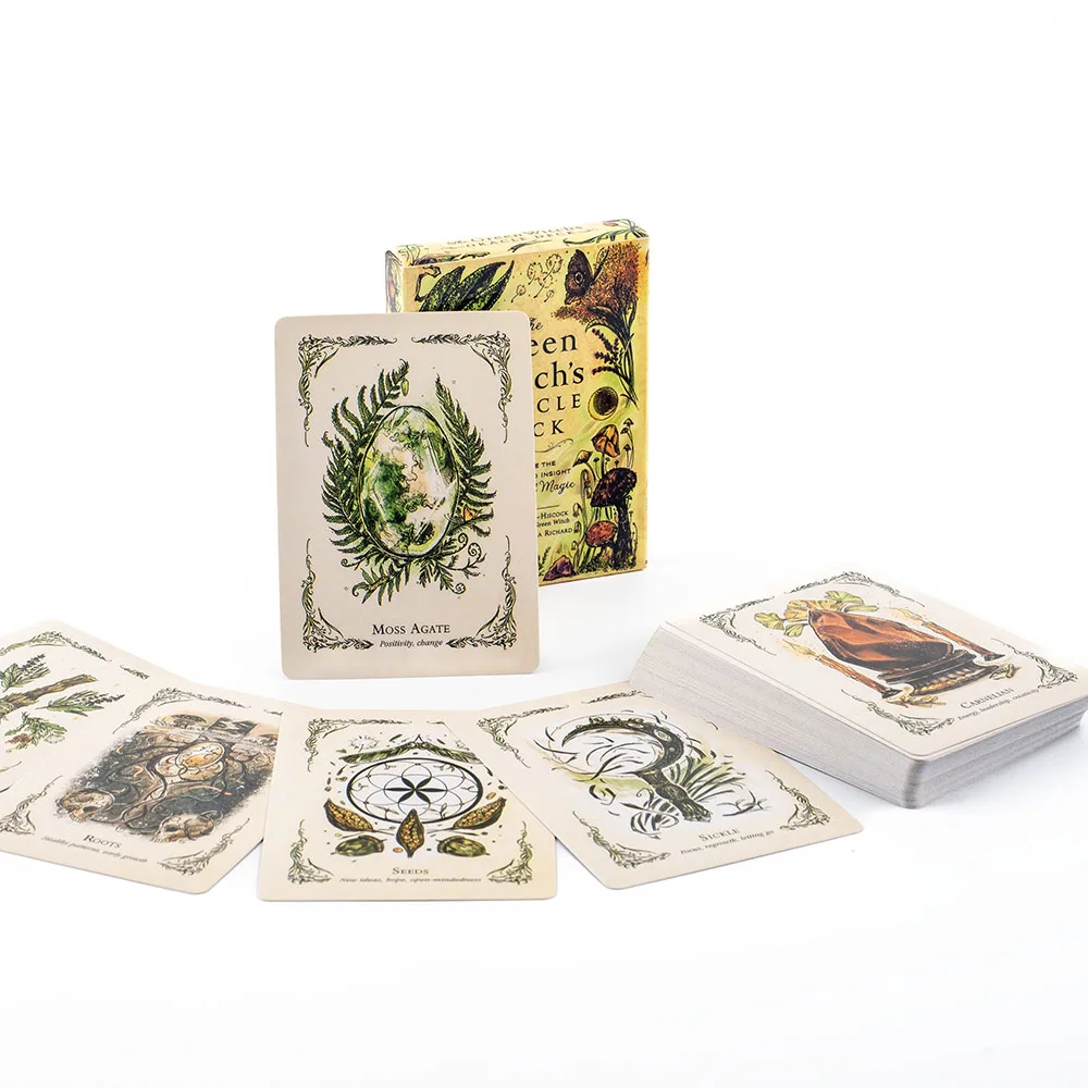 TK119K – jeu Oracle de la sorcière verte, 50 pièces, Tarot, loisirs, divertissement, carte de jeu, rassemblement familial, jeu de Divination, 10.3x7.3cm