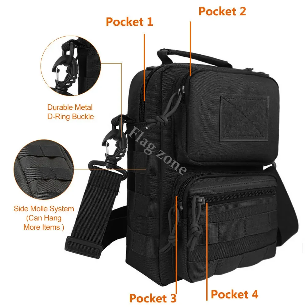 Outdoor Sports Crossbody Shoulder Bag Men's Chest Pack Handbag Hiking Camping Sling Backpack Trekking Hunting Molle Backpack