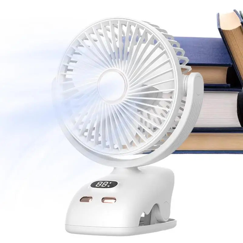 Cute Small Cooling Ventilator Convenient And Ultra-quiet Electric Fan Personal Rechargeable Multifunctional LED Display Desk Fan