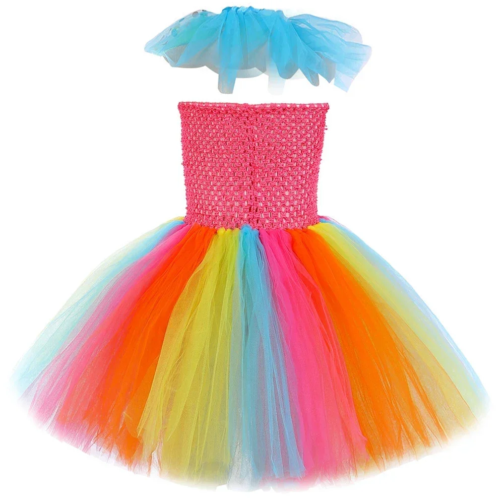 Girls Xmas Party Tutu Dress Red Green Christmas Costumes for with Bow Socks Kids New Year Carnival Outfits Child Holiday Clothes