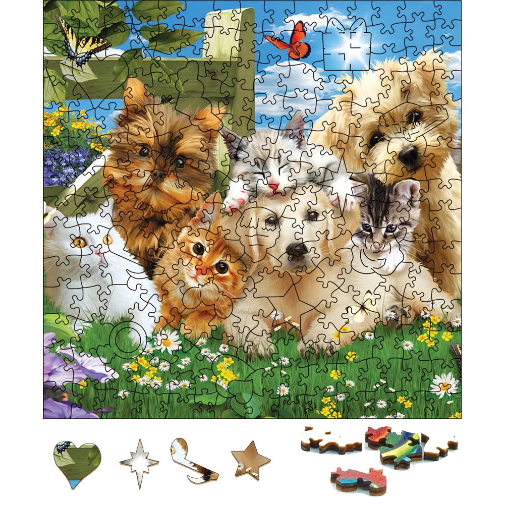 

Puzzle 3D Wooden Warm Dog And Cat Jigsaw For Festiva Gifts Wood Puzzles Board Game Wood Animal Puzzle Toys For Children