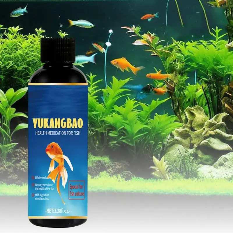 Fish Medicine for Freshwater 100ml Fin Rot Treat Purify Aquarium Water Safe Fish Remedy Aquarium Supplies for Algae Control