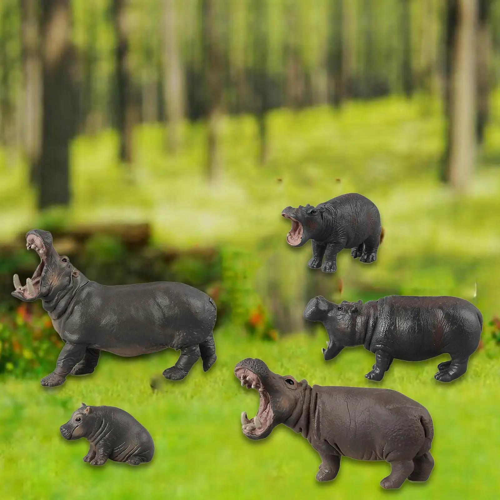 Figuras de animales de 5 piezas, regalo navideño para niños, niños africanos