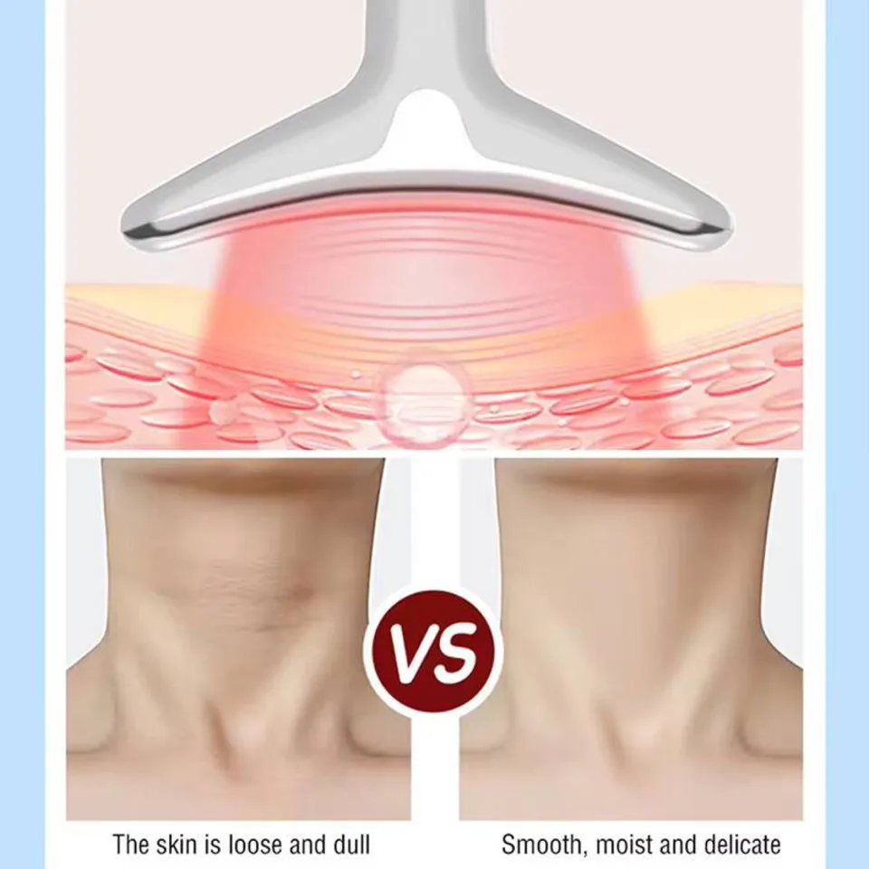 Hals-Mikrostrom-Einführung, Lifting, Straffung, Abnehmen, Falten reduzieren, vibrierende heiße Kompresse, Schönheitsgerät, Hautverjüngung