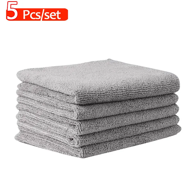 5 قطعة قماش تنظيف من الألياف الدقيقة لينة ماصة ستوكات قابلة لإعادة الاستخدام تنظيف الخرق لمستلزمات تنظيف التدبير المنزلي #1