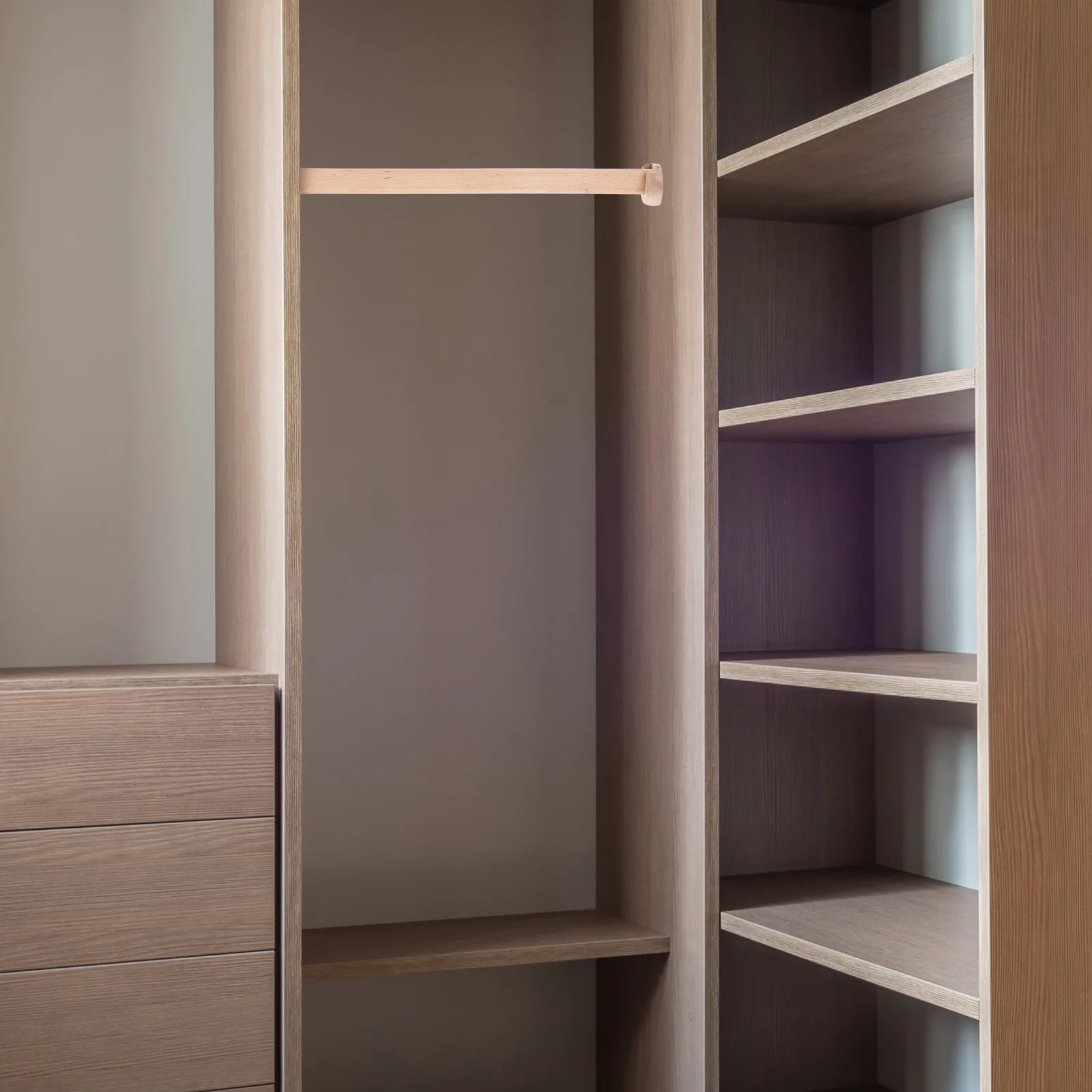 

Wooden Closet Rod Heavy Duty Beech Wood Hanging Rod Support Pole for Clothes Closet Organizer Wood Dowel