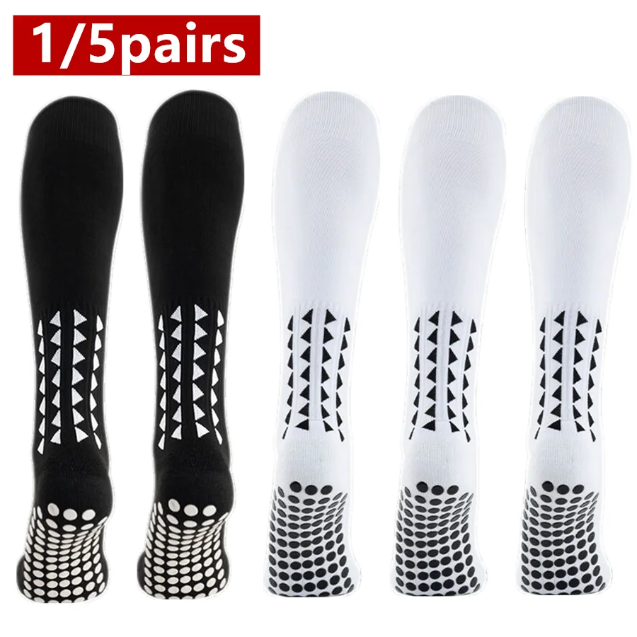 

1/5pairs Men Women Grip Socks Non Slip Towel Bottom Tennis Socks