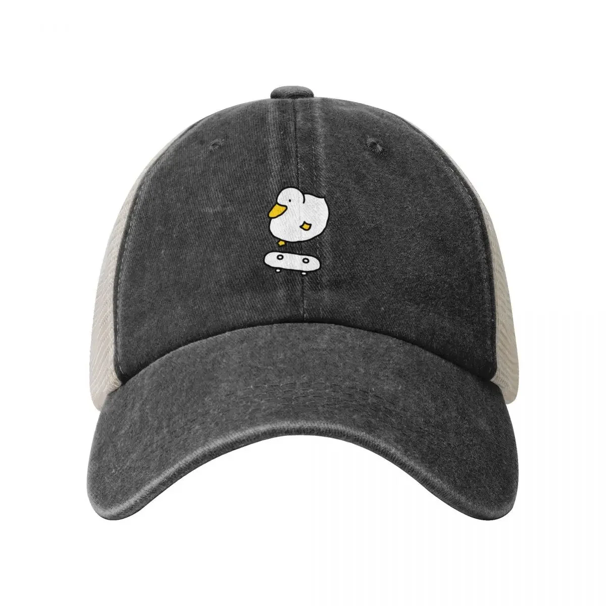 duck 01 Cowboy Mesh Baseball Cap Sunscreen Beach Outing Trucker Hats For Men Women's image 2