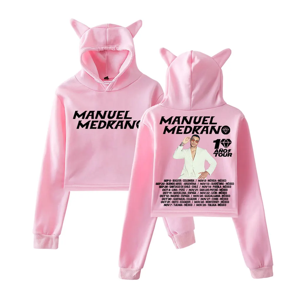 مانويل ميدرانو 10 أنوس جولة ميرش بلوفر أنيق أنثى آذان القط هوديي بلوزات طويلة الأكمام الملابس النسائية