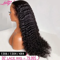 13X6 Curly Wigs Human Hair Lace Frontal Wig Brazilian Deep Wave 13X4 Lace Front Human Hair Wigs For Women 4X4 Closure Wig