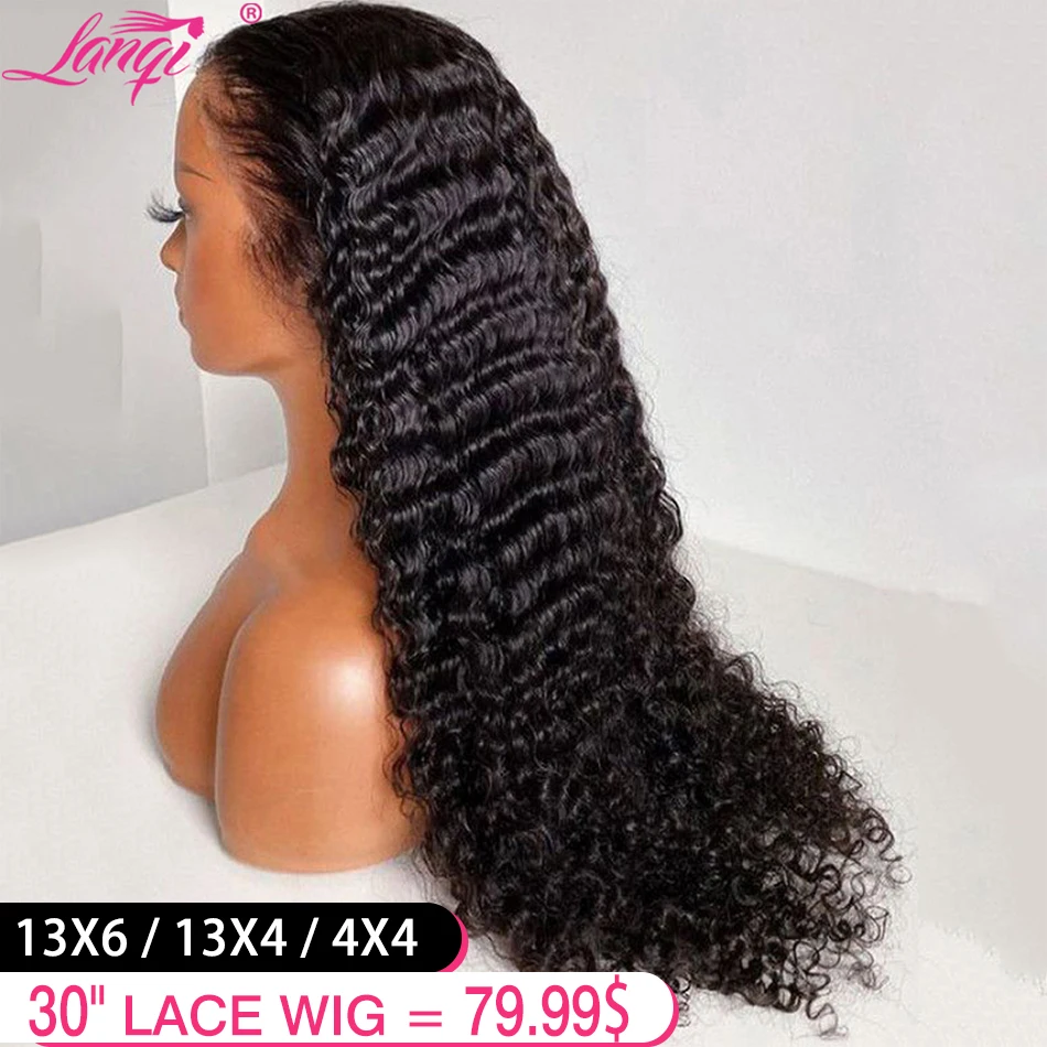 13X6 Curly Wigs Human Hair Lace Frontal Wig Brazilian Deep Wave 13X4 Lace Front Human Hair Wigs For Women 4X4 Closure Wig