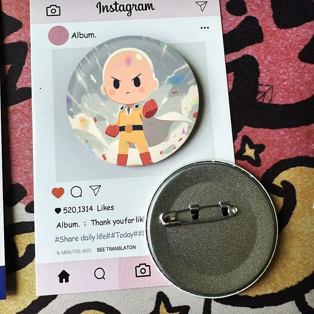 One-Punch-Man Badges 25 32 44 58 75 mm Round Fans Collect Friends Gifts Brooch Souvenir
