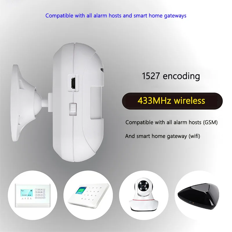 Curtain Wide Angle PIR Anti-theft Sensor Wireless Infrared Motion Detector Induction Detection Home Security Alarm Batteries USB