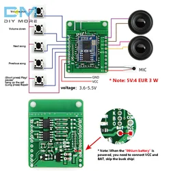 Bluetooth 5.1 Audio Receiver Module QCC3034 3.6-5.5V With Talk Function Support APTX APTXHD Amplifier Board Drive Dual 4 Ohm 3W